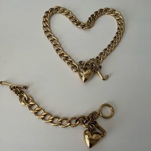 Juicy couture gold choker.And matching bracelet. With boxes.